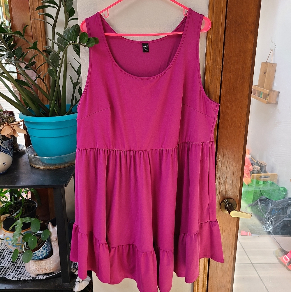 🆕️Magenta Plus Ruffle Dress Party Dress Summer Dress Barbiecore NWOT